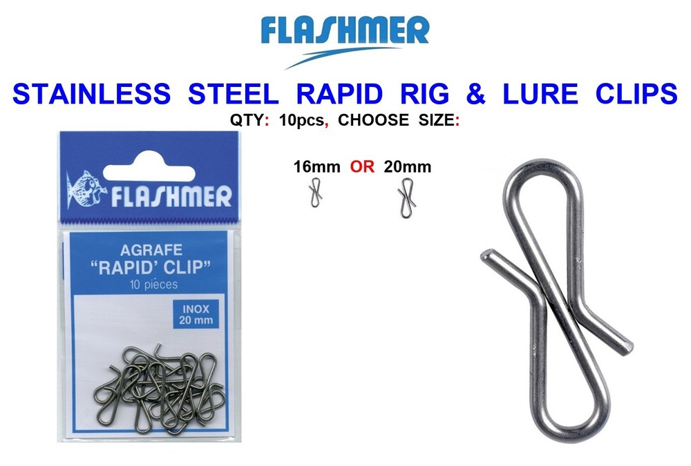 FLASHMER RAPID LURE CLIPS QUICK CHANGE RIG FAST LINK SPOON SPINNER SPINNERBAIT