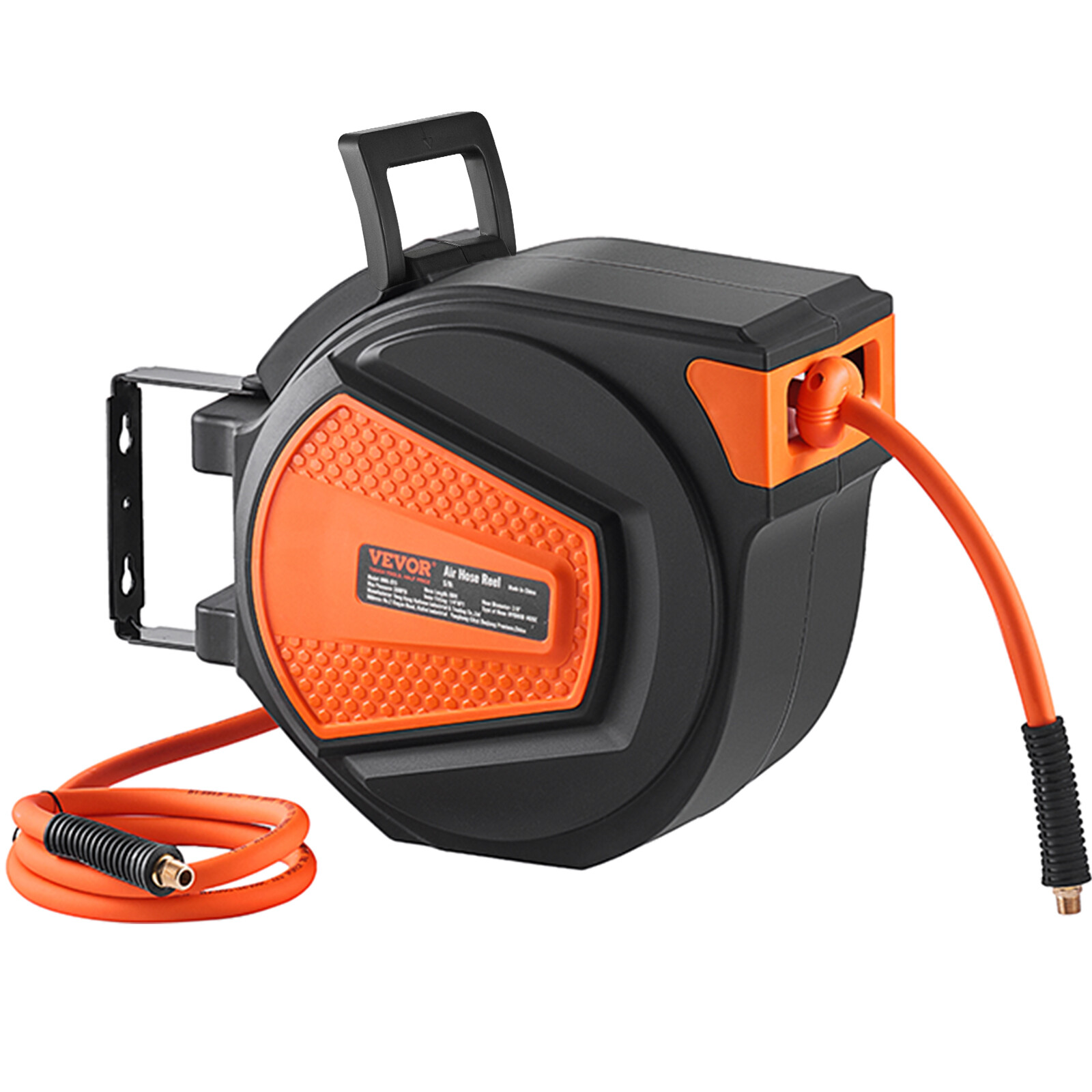 VEVOR Retractable Air Hose Reel 3/8 IN x 50 FT Hybrid Enclosed Air Hose 300 PSI