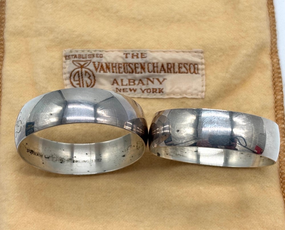Gorham 1332 Sterling Silver Napkin Ring - Pair - Deco Design
