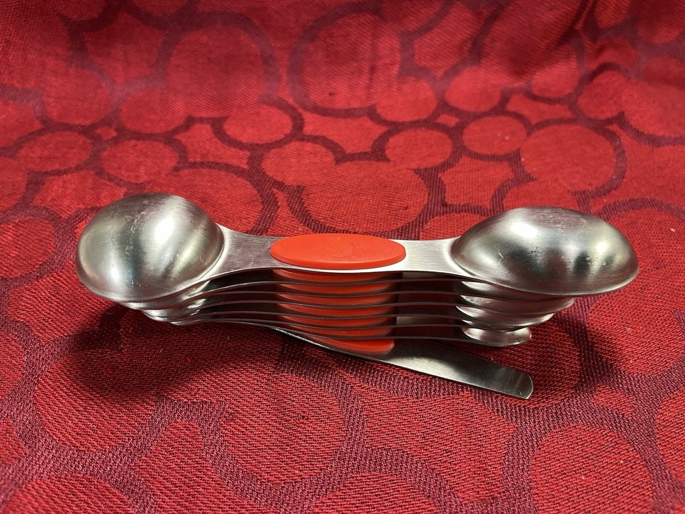 Magnetic Stackable Stainless Steel Measuring Spoons Set & Leveler Complete-9409