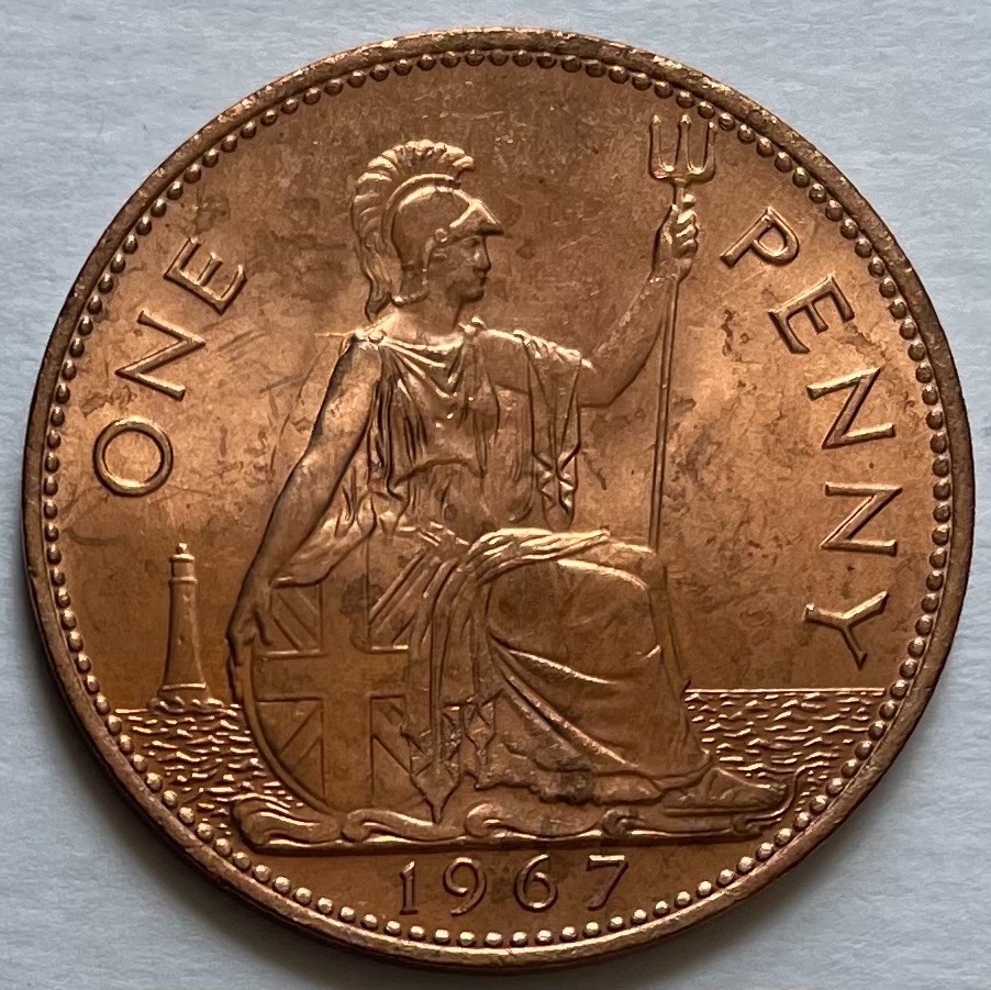 Great Britain Penny 1967 - Britannia - Uncirculated