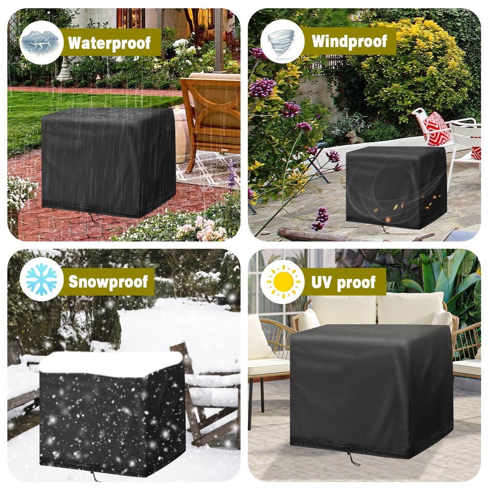 Fire Pit Table Cover for Electactic 20" Square Smokeless Propane Fire Pit Tab...