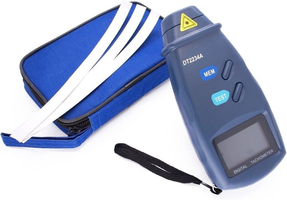 Non-Contact Digital Laser Tachometer - Auto Zero Adjustment & Memory Storage