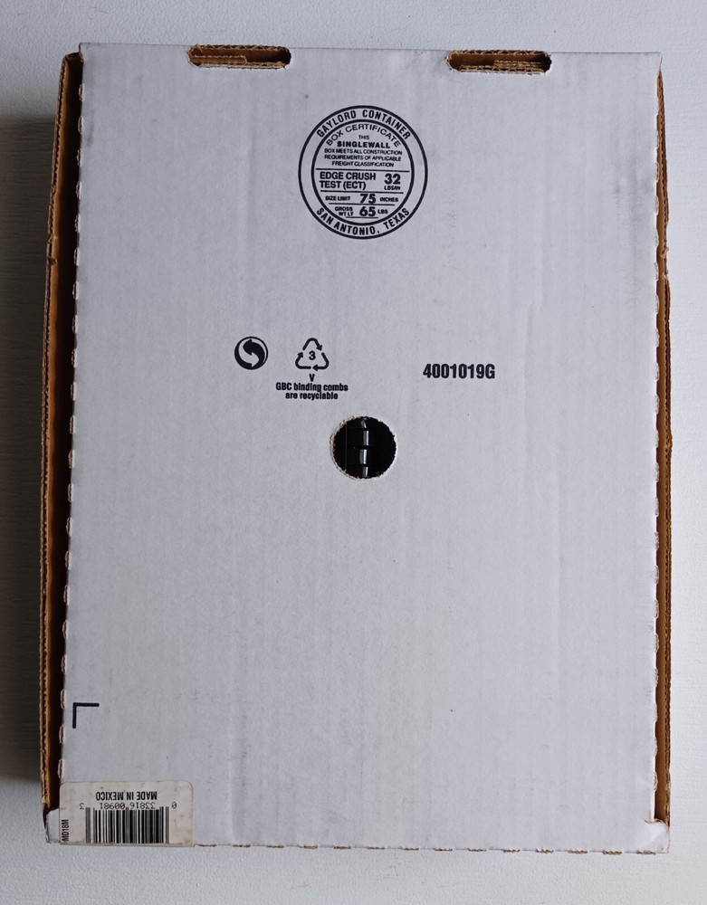 GBC Black .5in Presentation Bindings 100pc Box 19 Ring Length