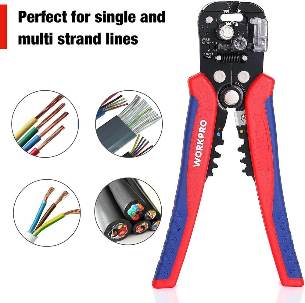 WORKPRO Wire Stripper Set 8''Stripper&8''Self-Adjusting Wire Stripper Set Copper