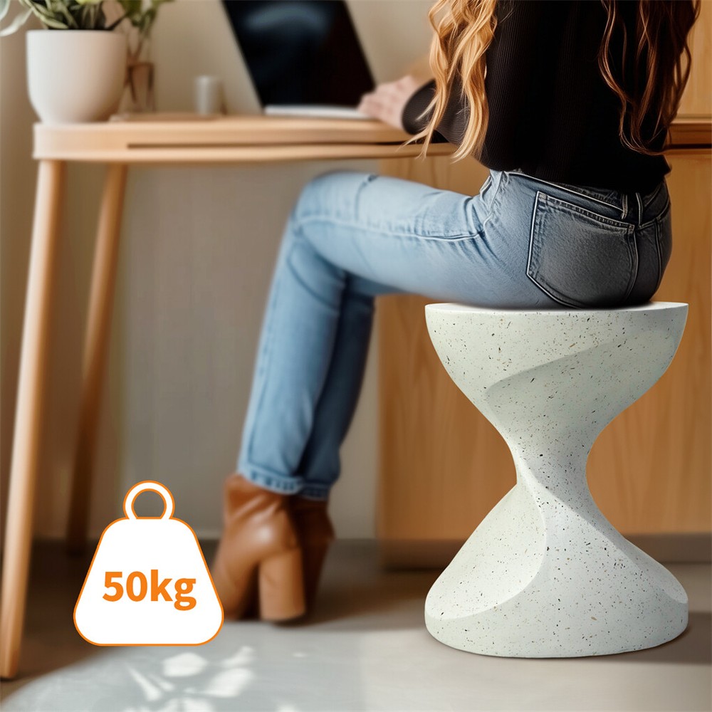 Unique Twisted Shape Lightweight Concrete Side Table Coffee Table Outdoor Patio