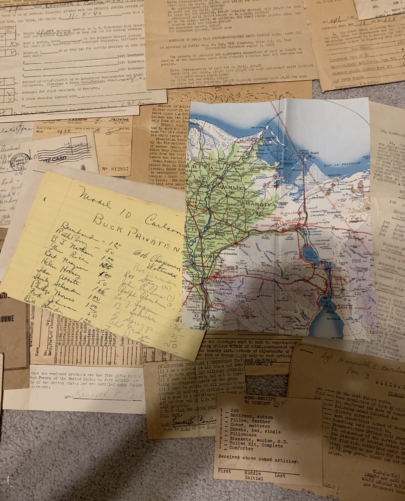 WWII ARMY TRANSPORT COMMAND PAPER LOT GROUP NORTH AFRICA 6TH FERRYING GROUP