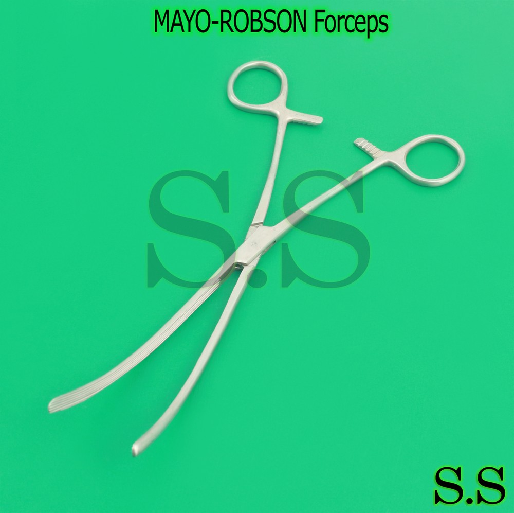 MAYO-ROBSON Forceps 10" Longitudinal Serration Curved