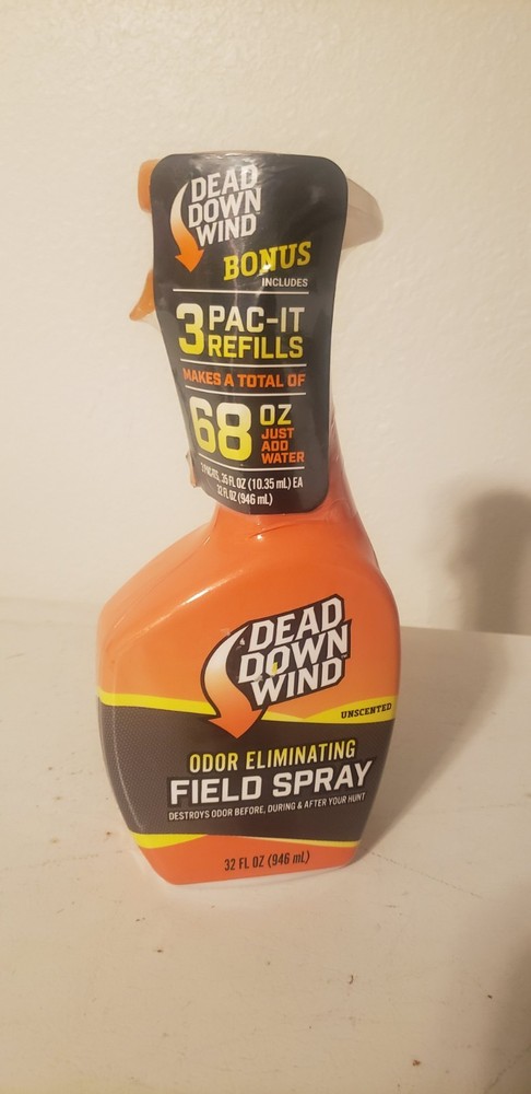 Dead Down Wind Odor Eliminating Unscented 32oz Evolve Field Spray +3 Refills