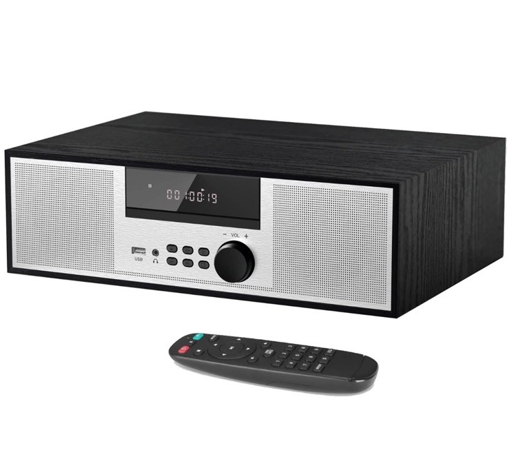 Nostalgic Micro Shelf System 40W RMS with CD Player, Bluetooth, USB Playback
