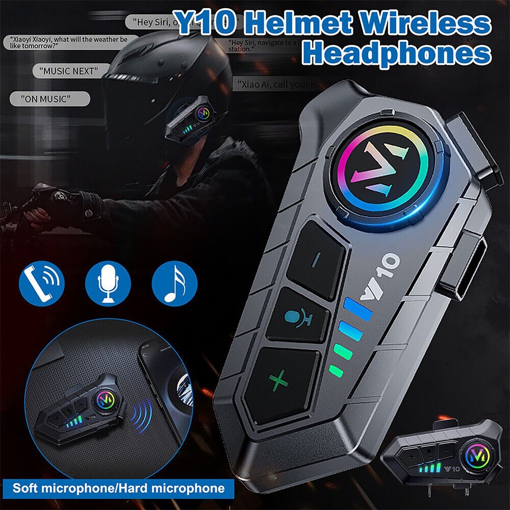 Waterproof Bluetooth 5.3 Bilateral Stereo Wireless Motorcycle Helmet Headset