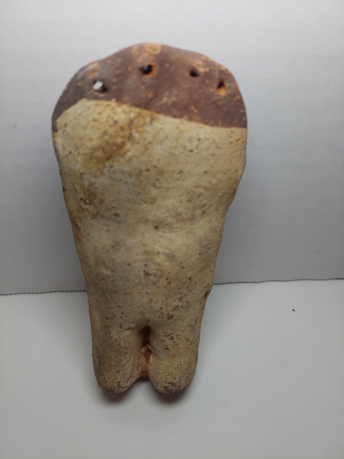 Pre-Columbian Chancay Peruvian Slip Painted Pottery Cuchimilco Figure 1200-1450
