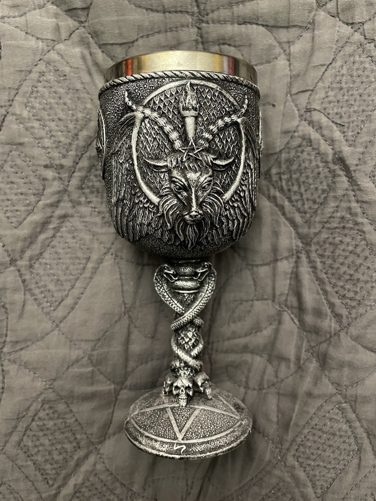 Satanic Goblet Wine Chalice Cup Occult Gothic