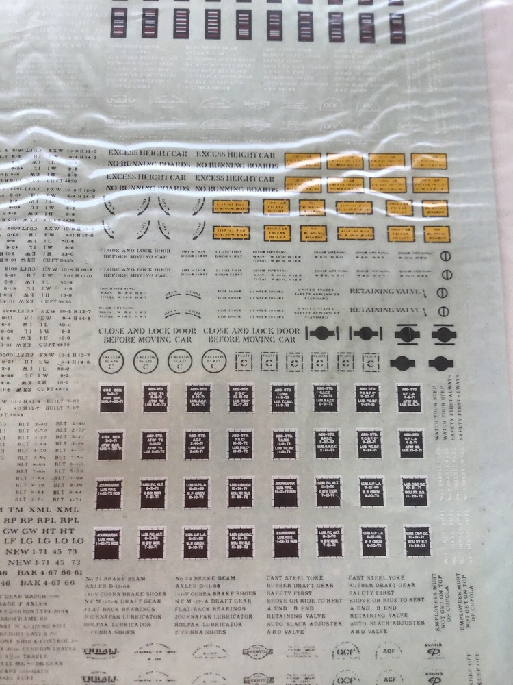 MICROSCALE DECAL HO SCALE 87-1: Freight Data Placards New