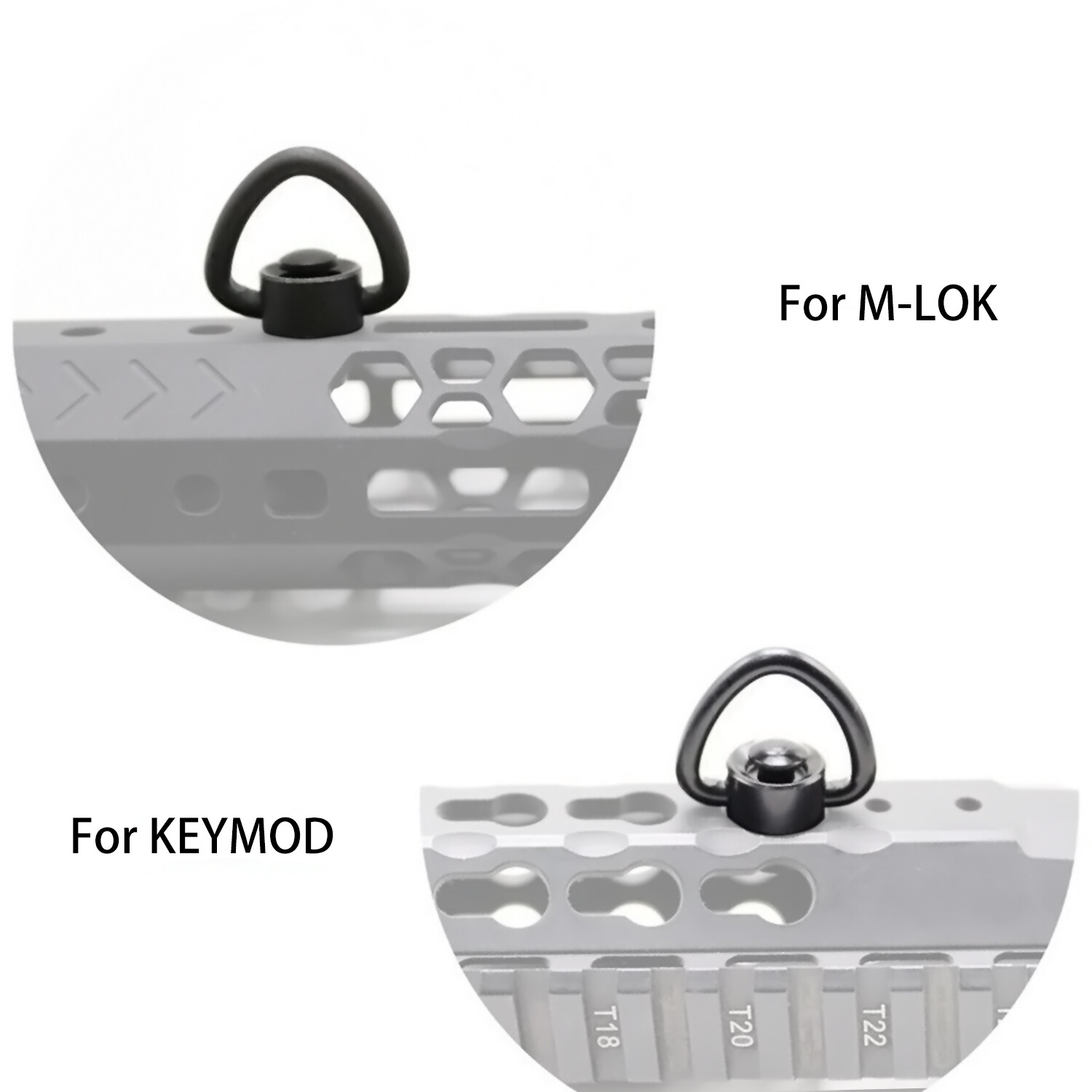 2 PCS D-Loop Quick Detach Set 1" Heavy Duty QD Sling Swivels with Push Button