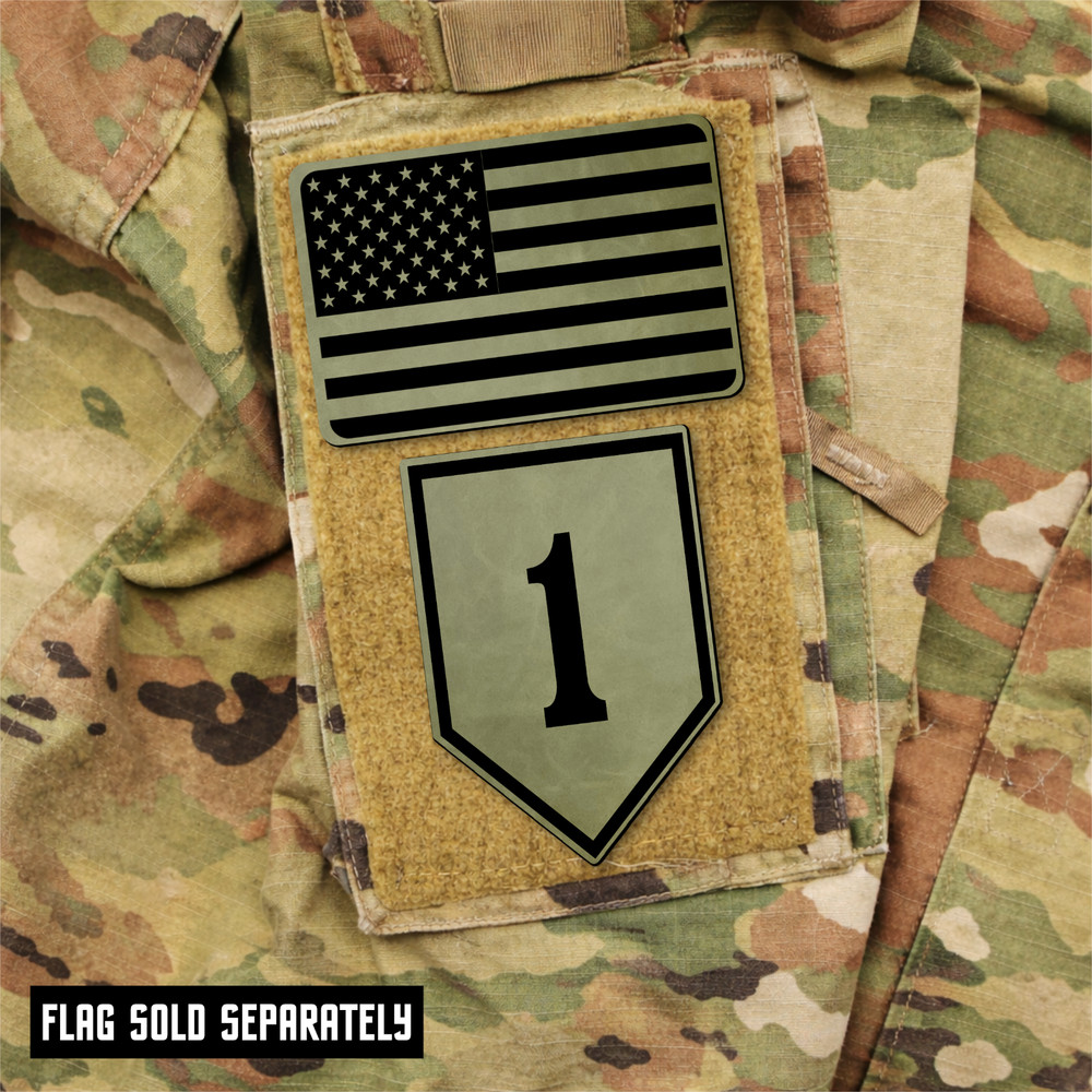 1st Infantry Division Engraved Tactical Morale Patch, 2" x 3" Hook & Loop