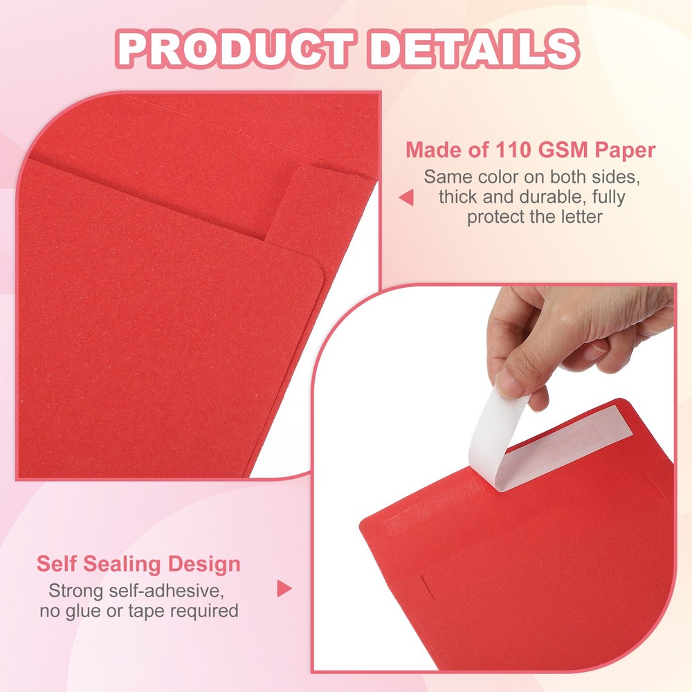 60Pack A2 Envelopes, Red Invitation Envelopes4-3/8" x 5-3/4"