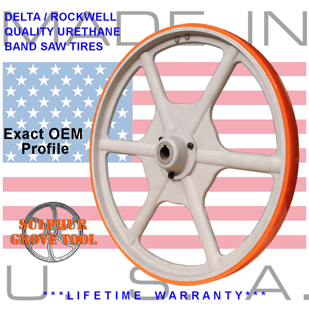 Delta / Rockwell 20" Orange Urethane Band Saw Tires rplcs 2 OEM 426040945002