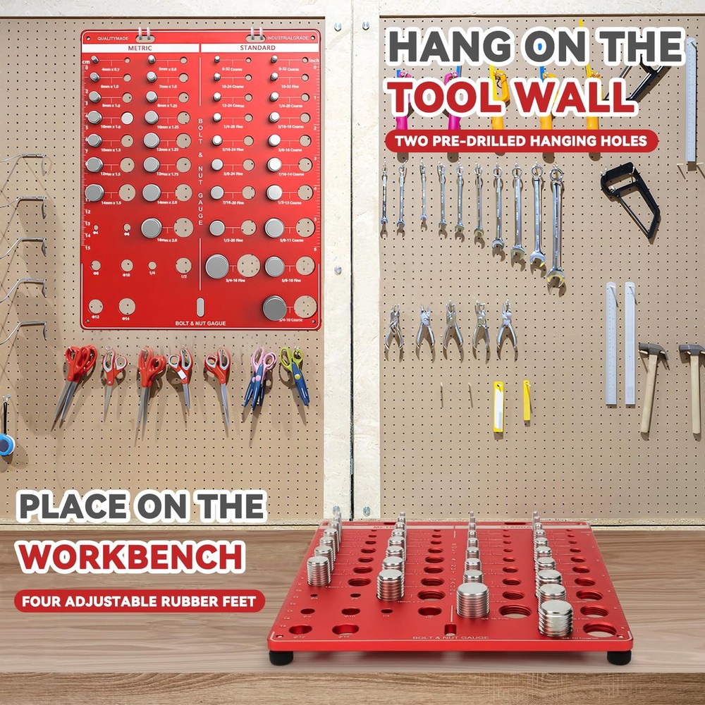 42 Nut and Bolt Thread Checker, One Size, 42 Checker - Square