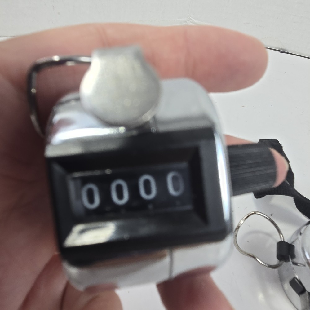 5 Handheld Tally Counters, 4 Digit Lap Counters, Manual Mechanical Clickers EUC