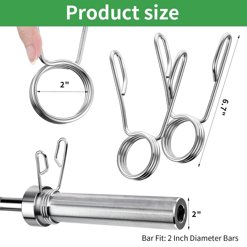 8 Pack 2 Inch Dumbbell Spring Collars Barbell Clamps Locking Collars Clips fo...
