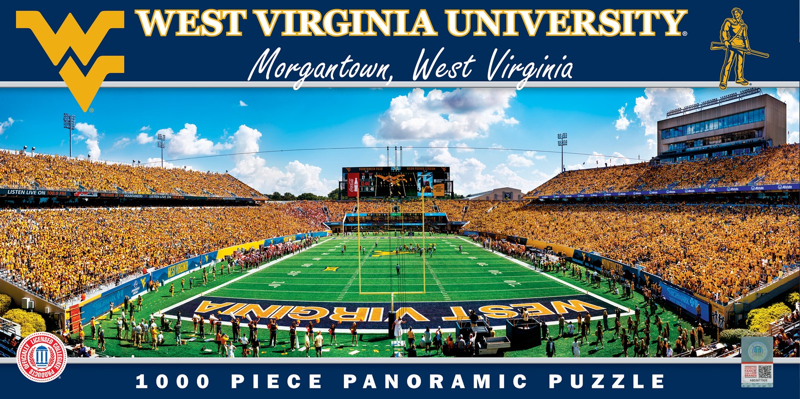 MasterPieces - West Virginia - NCAA 1000 Piece Panoramic Puzzle - Endzone View