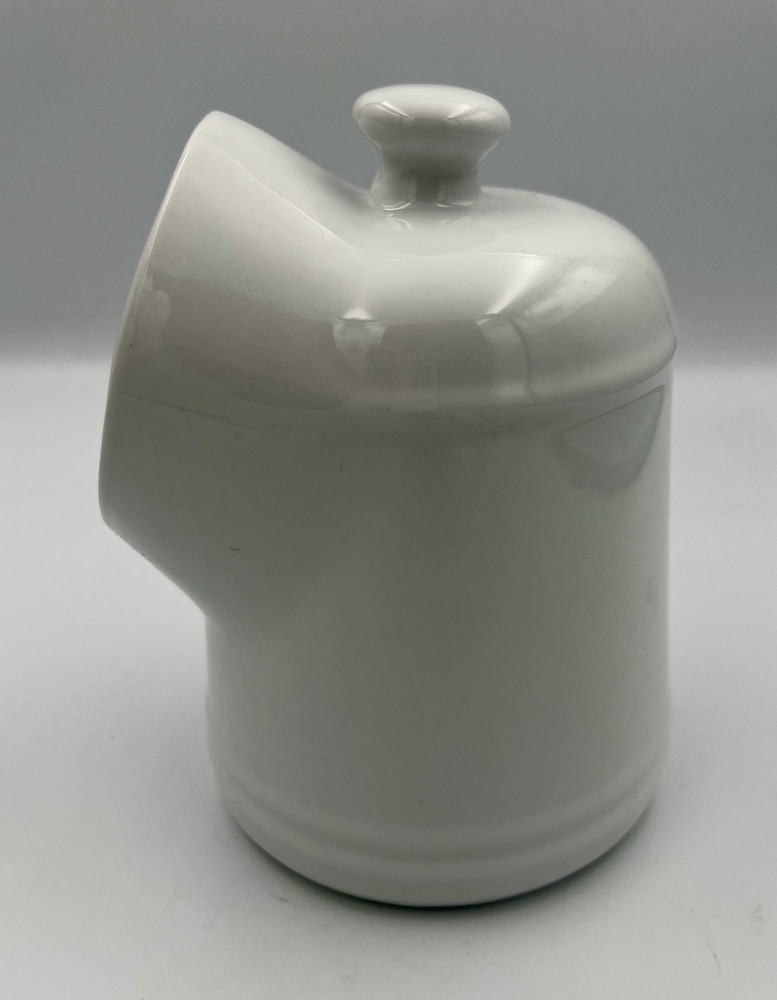 Salt Pig White Ceramic 6 1/2” High