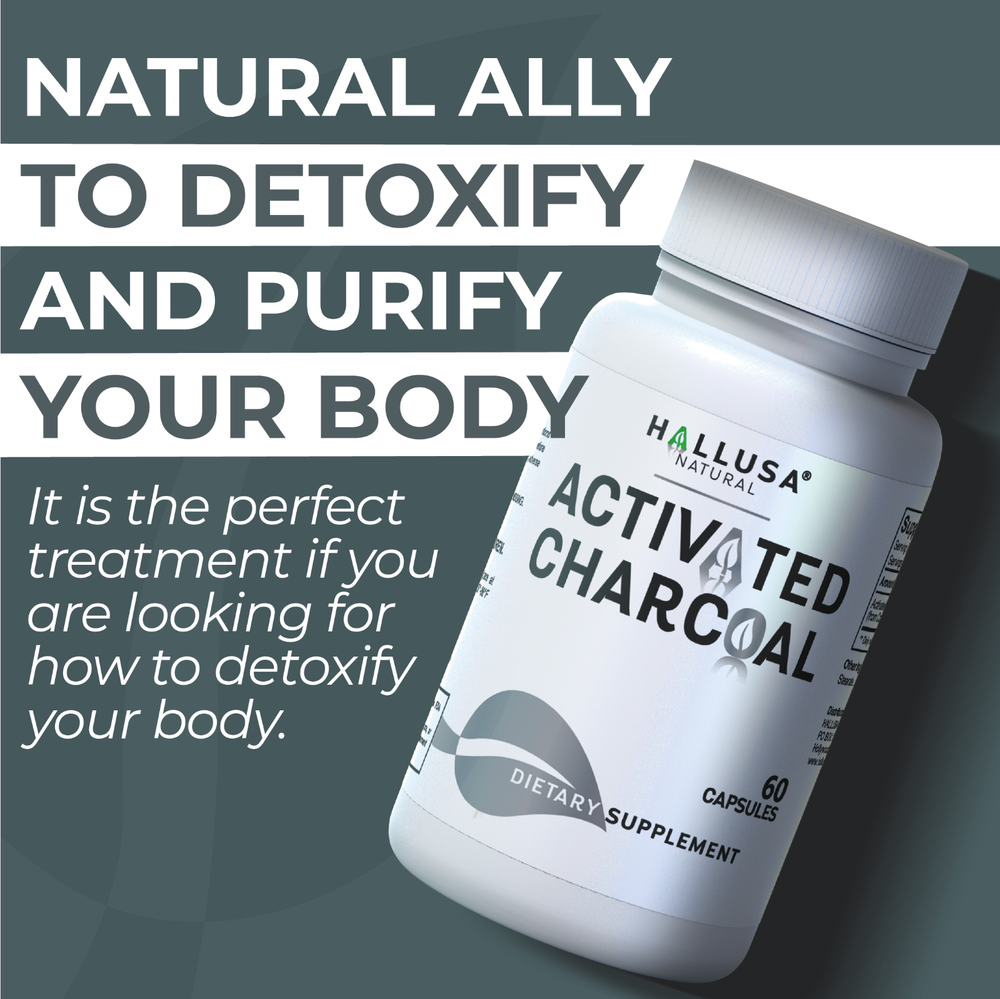 Organic Activated Charcoal Capsules 60 - Support Digestive System Gas & Bloating