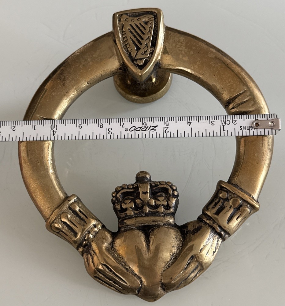Vintage Claddagh Solid Brass Irish Door Knock