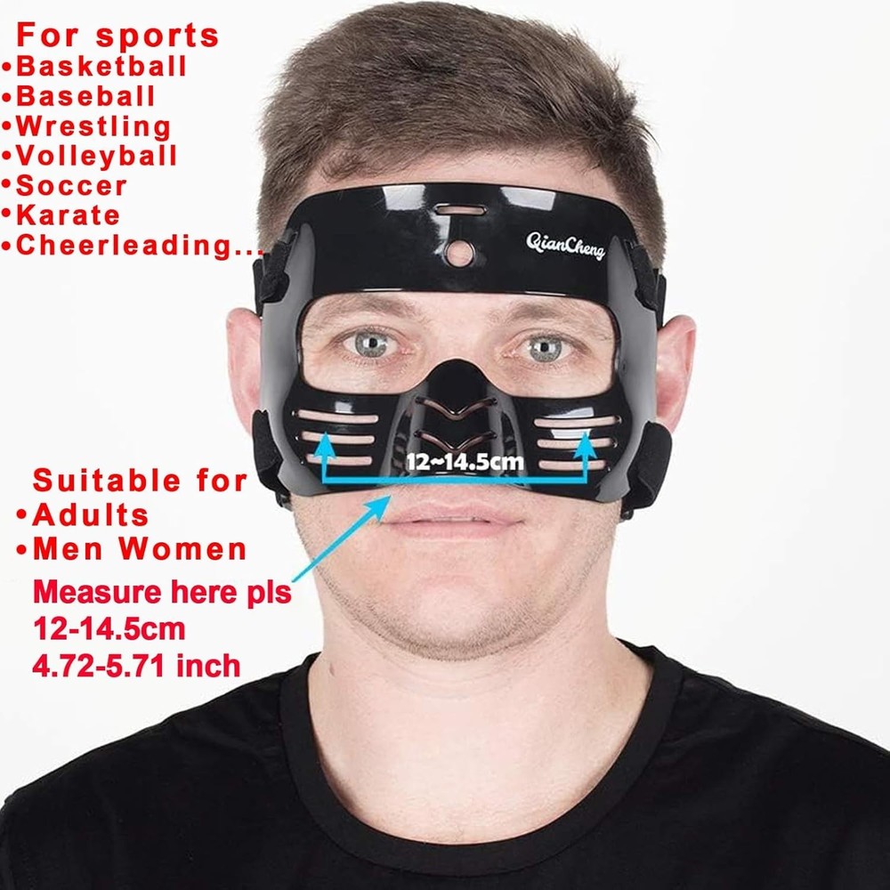 Nose Guard Face Shield for Broken Nose, Adjustable Face Guard with Padding, P...