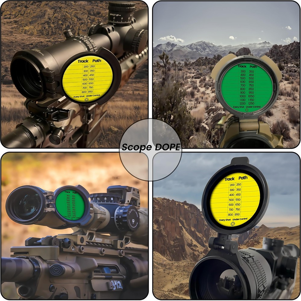 Twizz Scope DOPE Sticker Pack: Removable, Writable Adhesive Yellow + Green