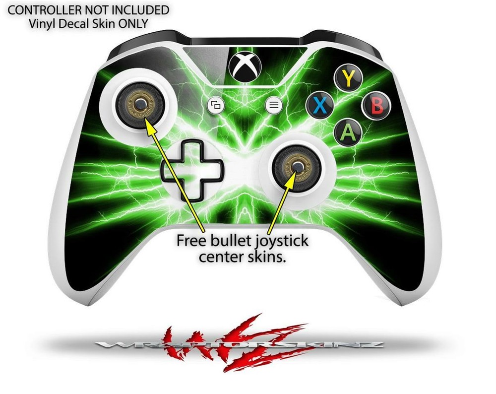 Skin XBOX One S Console Controller Lightning Green