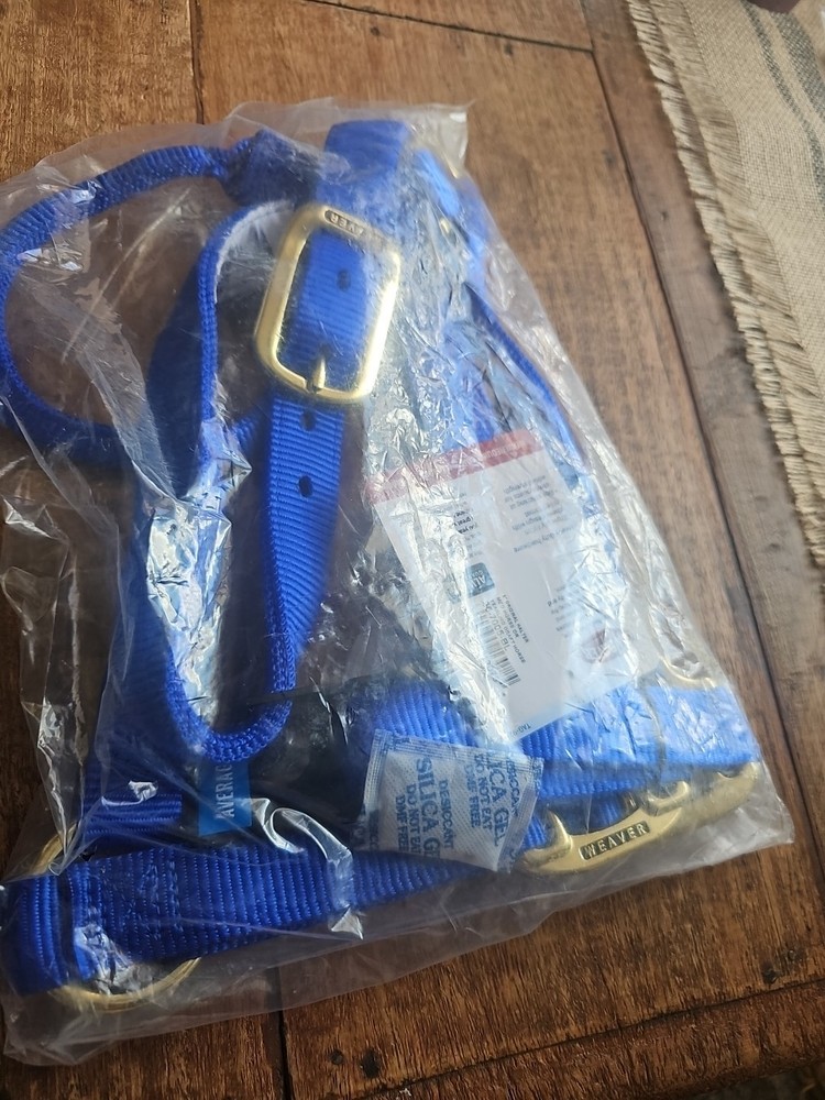 Weaver Leather Nylon Adjustable Draft Horse Halter, 1", Average, Blue-NWT