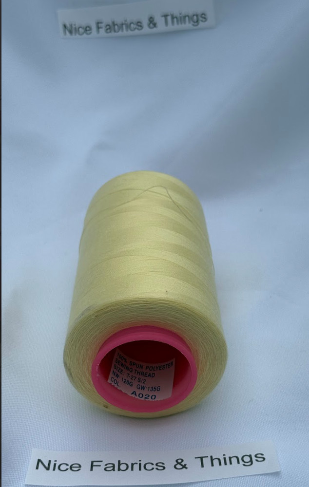 50 Spools - Light Yellow A020 Multi Purpose Sewing Thread
