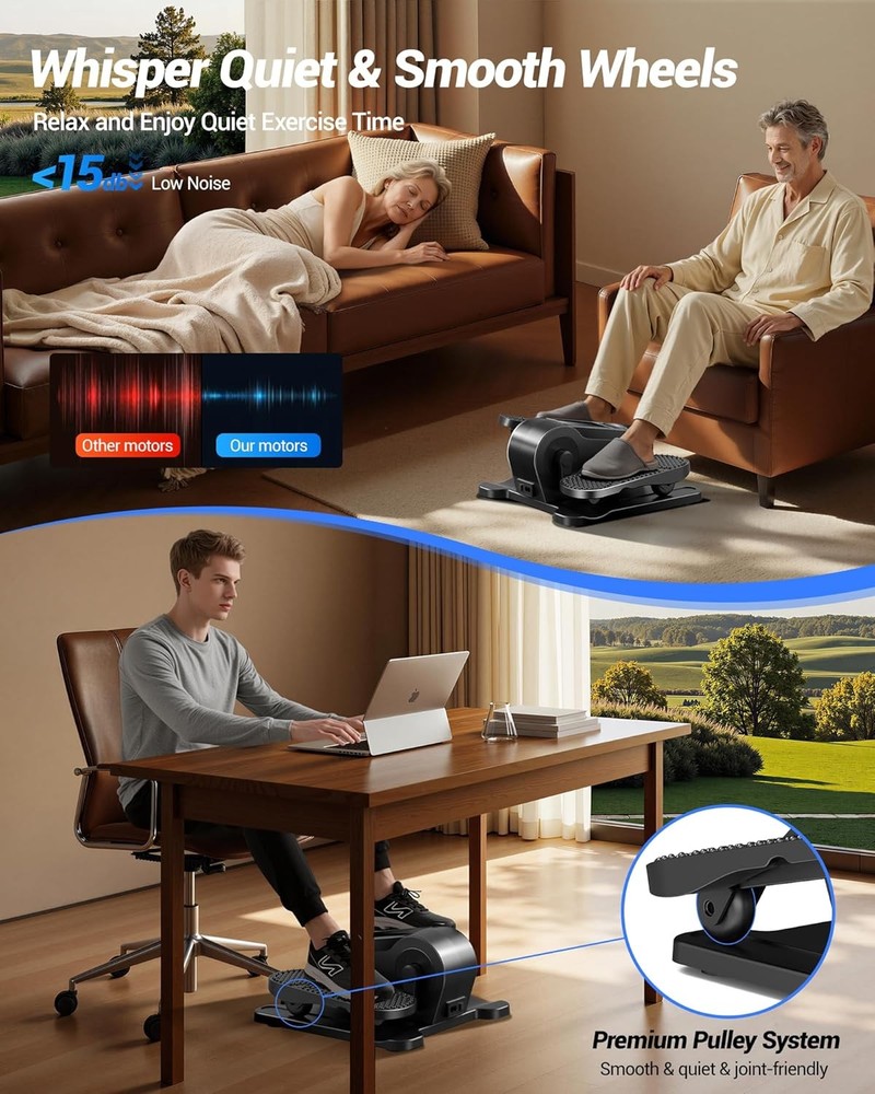 Under Desk Leg Exerciser Elliptical Remote Control