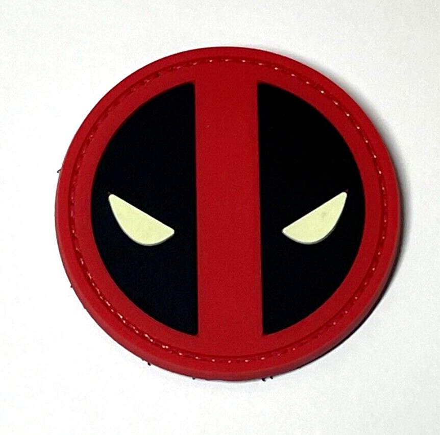 Deadpool Tactical PVC Morale Patch, Glow In Dark Eyes Superhero Patch