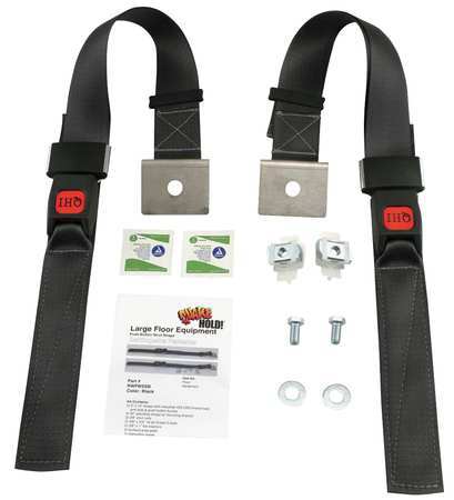 QUAKEHOLD! RWPBSSB Push Button Strut Strap, Black, 1200 lb. 30ZM78