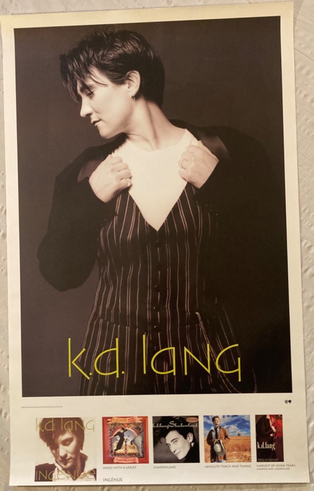 K.D. Lang 1993 Promo Poster Ingenue With Album Catalog K
