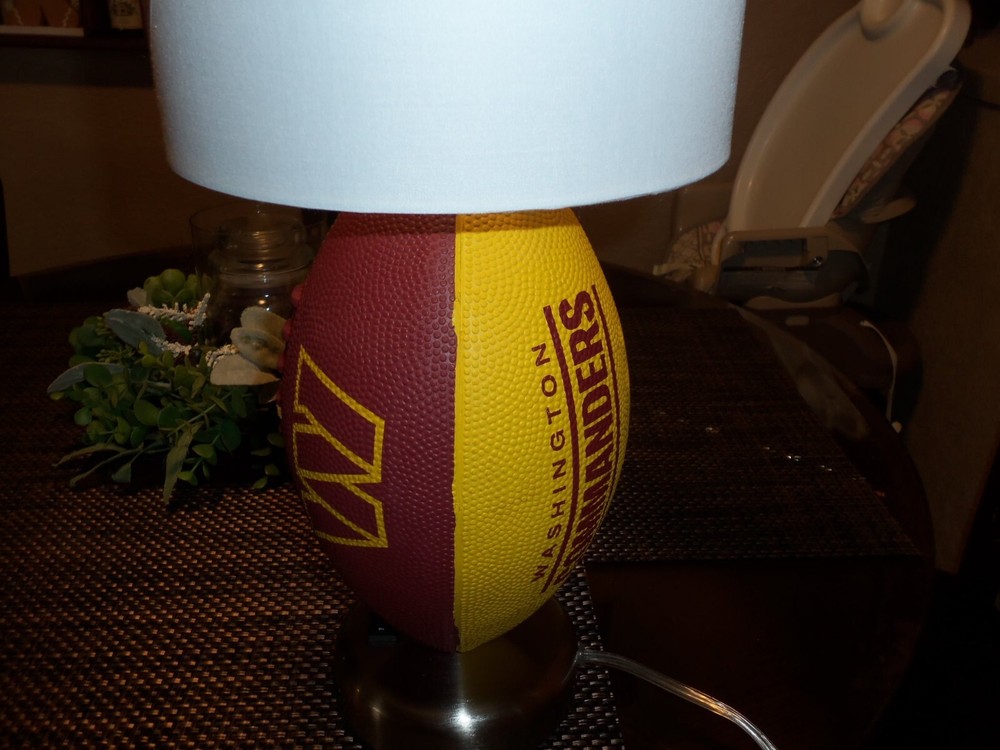 WASHINGTON COMMANDERS FOOTBALL TABLE LAMP (HANDCRAFTED)