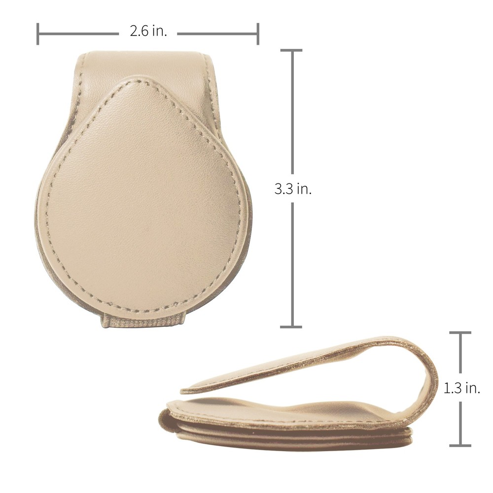 Lincoln Beige Leather Magnetic Sunglass Sun Visor Holder