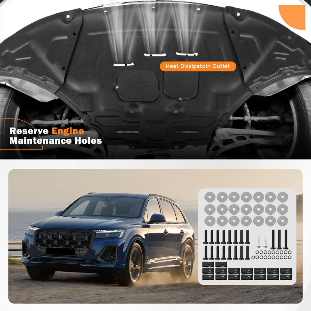 Splash Guard Fit For 2017-2024 Audi Q7 Under Engine Shield Cover Engine