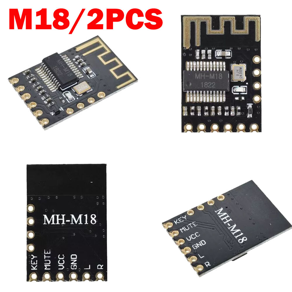 2x MH-MX18 Bluetooth MP3 Wireless Audio Receiver Modules Lossless Decoder Board