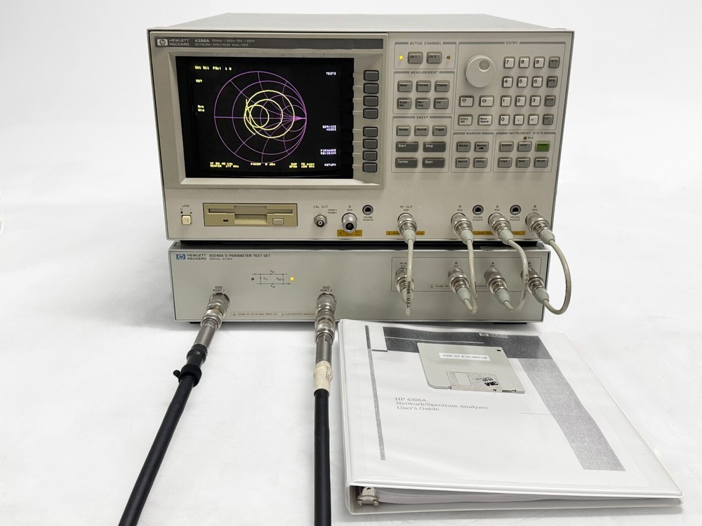 HP 4396A VNA NETWORK SPECTRUM IMPEDANCE ANALYSER & 85046A S-PARAMETER TEST SET