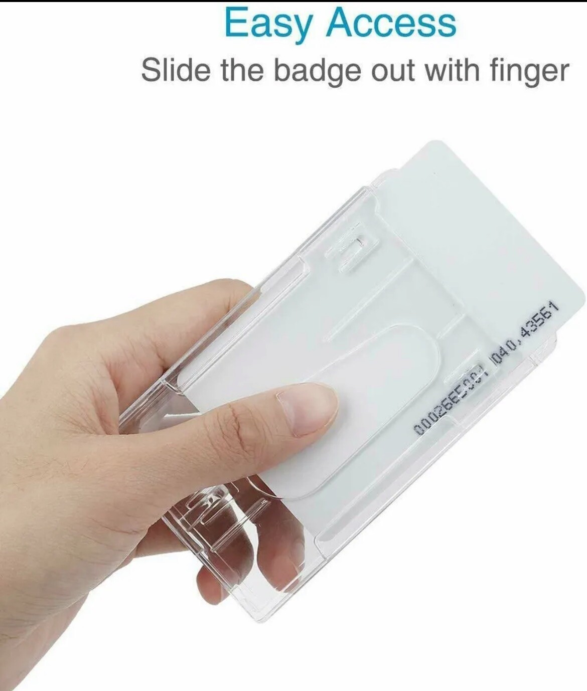 5 Pack ID Badge Holder Vertical Hard Plastic Card Holders - Work Airline Cruise