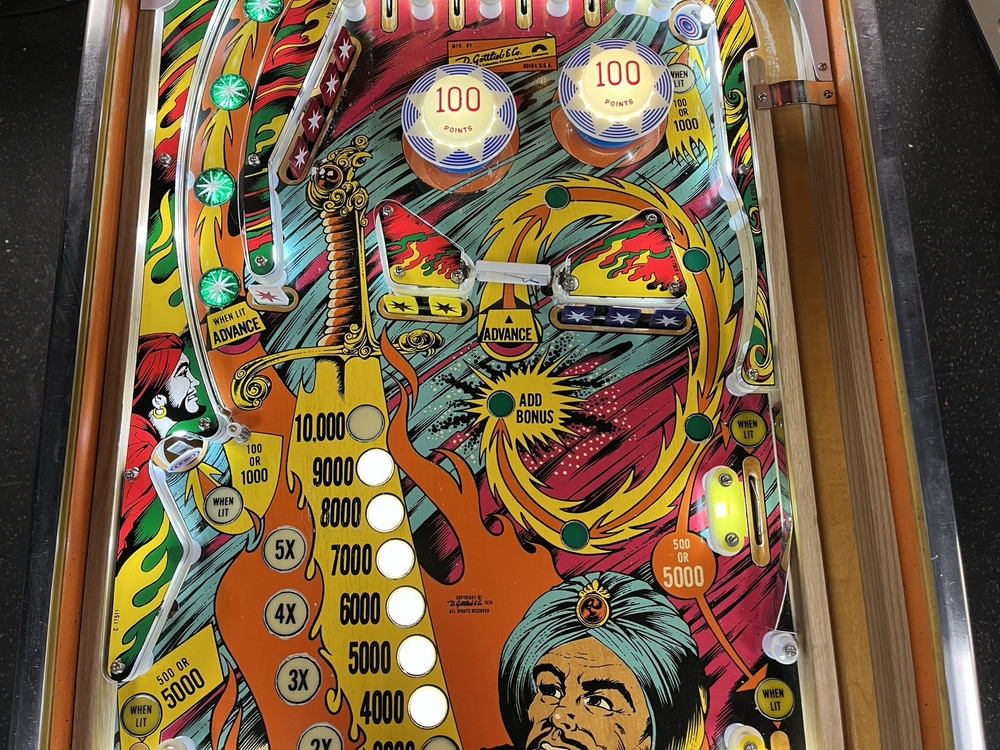 1978 GOTTLIEB SINBAD PINBALL MACHINE PROF TECHS PLAYS GREAT FULLY REFURBISHED