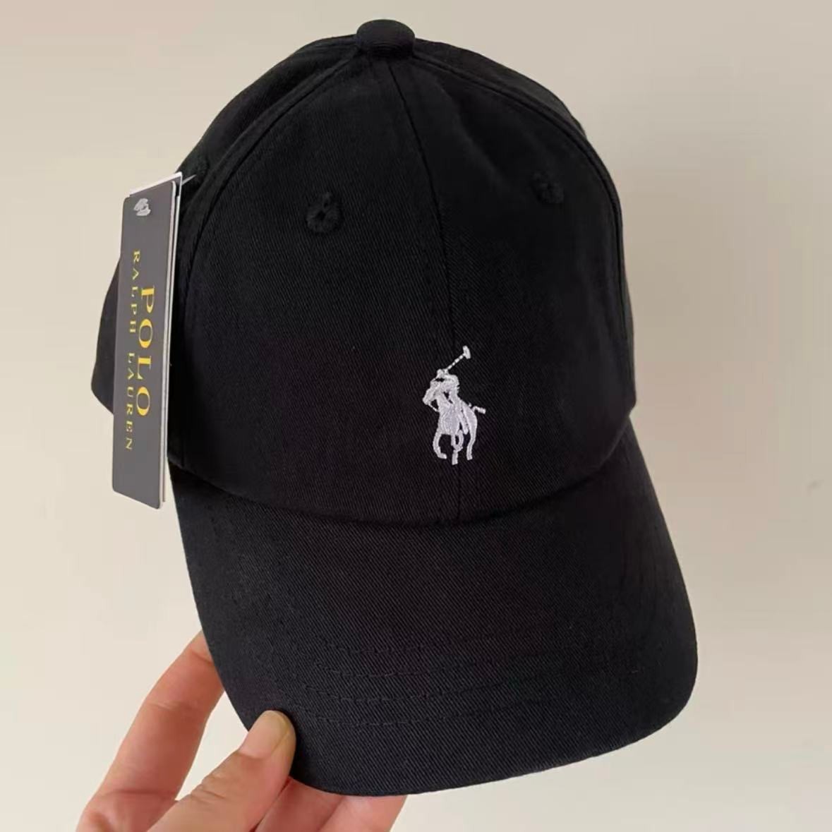 Ralph Lauren Black Baseball Cap with Classic Pony Logo