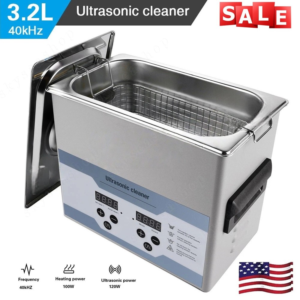 3.2L Ultrasonic Cleaner Cleaning Machine Basket Heater Timer
