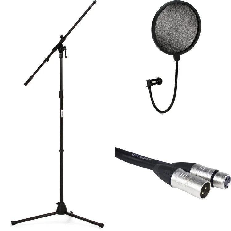 On-Stage Stands Mic Stand, Cable, and Pop Filter