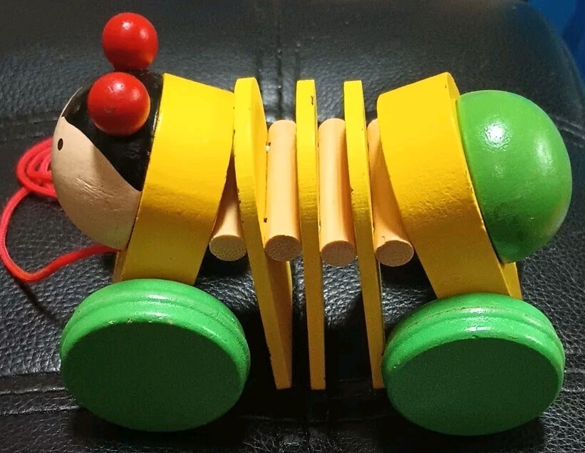 Pull Along Wooden Caterpillar Toy