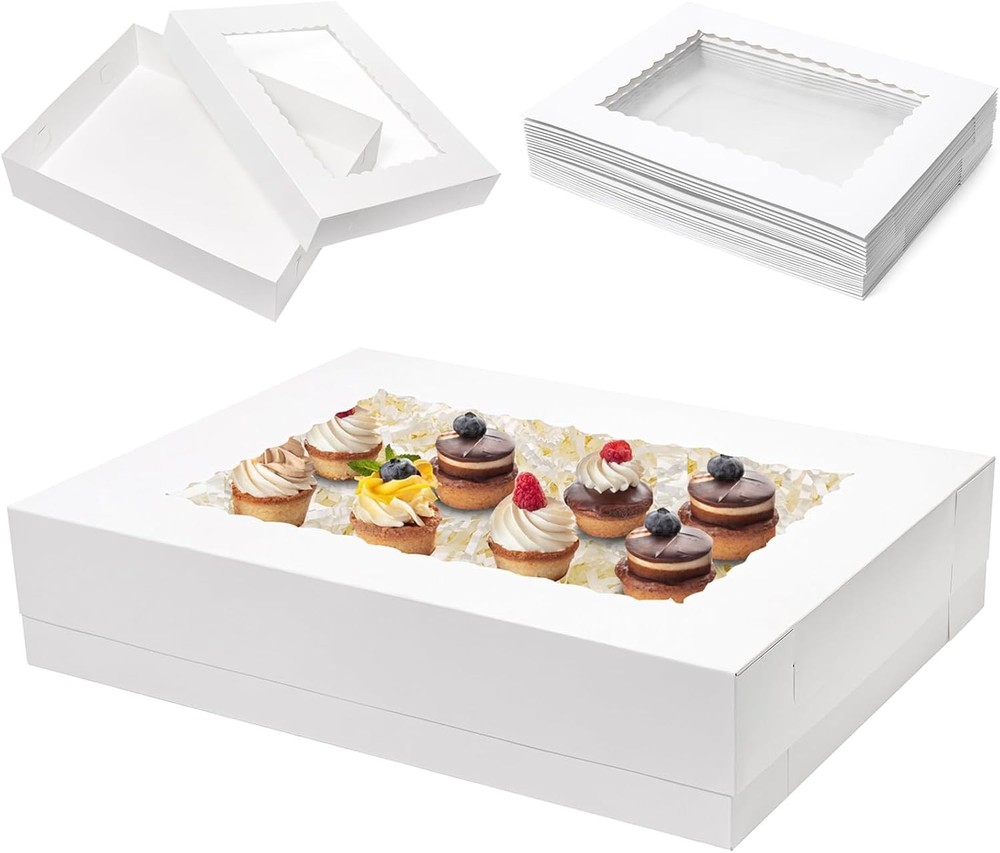 19x14x4 Half Sheet Cake Boxes with Window Rec 1/2 Sheet